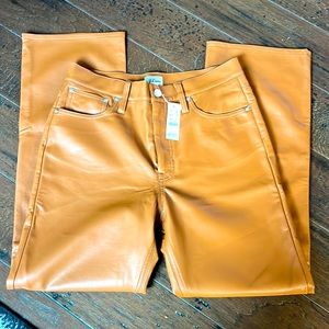 JCrew High-rise slim demi-boot pant in faux leather